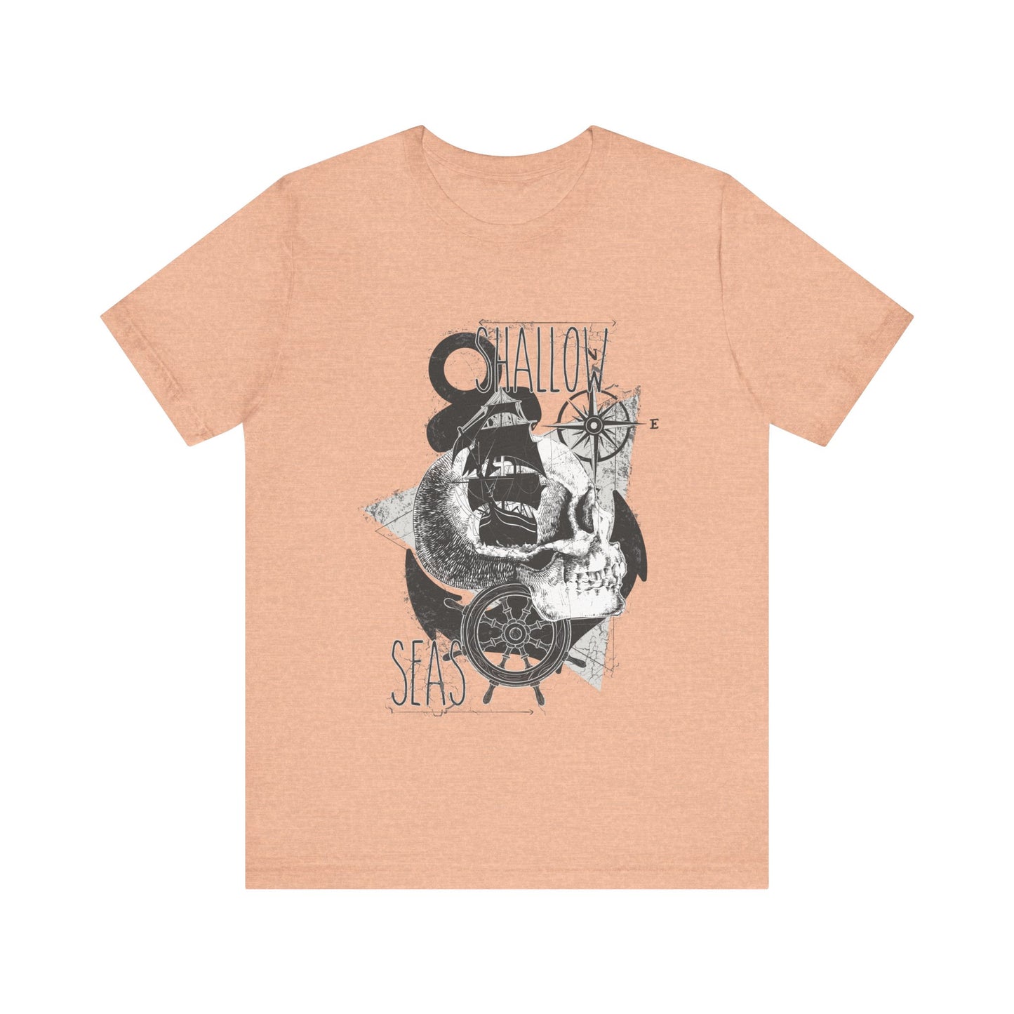 Shallow Seas T-shirt, Sea T-shirt, Nautical Shirt, Skull Shirt, T-shirt with Compass, Sea Shirt, Travel T-Shirt, Outdoors Shirt