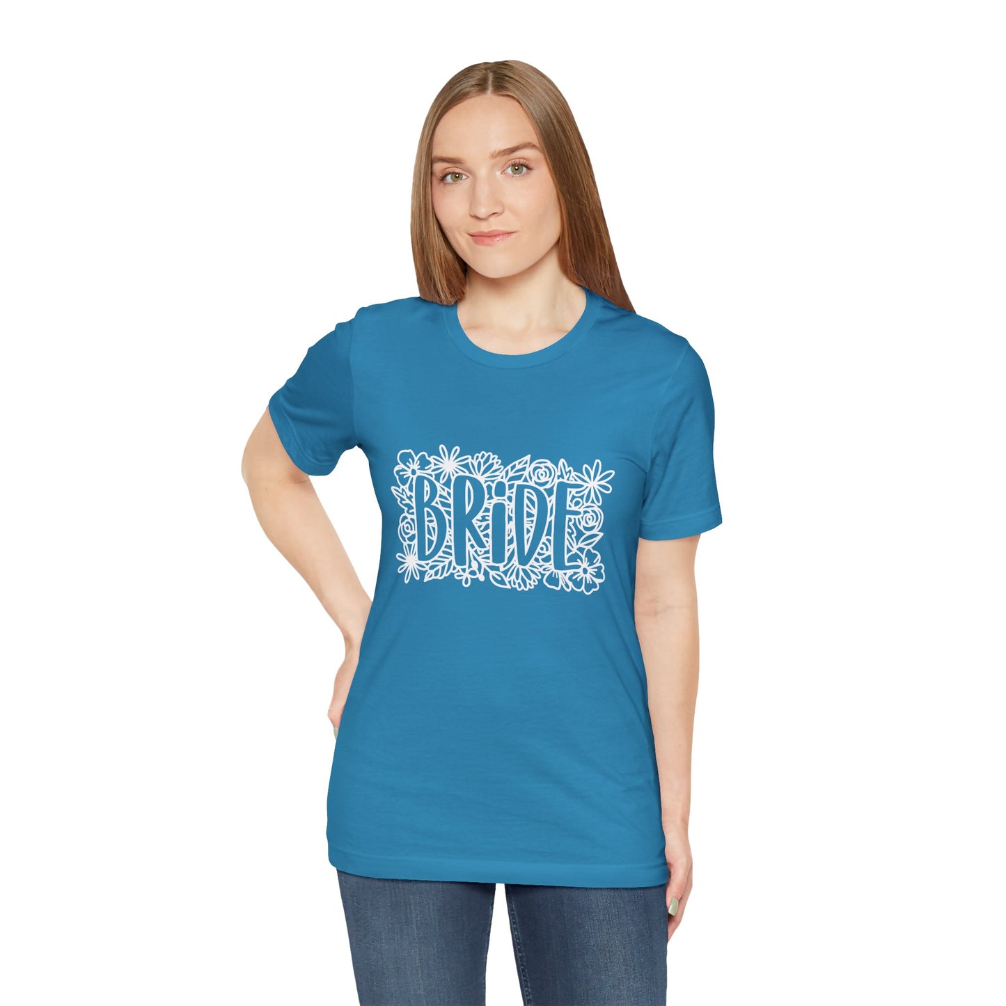 Floral Bride T-shirt, Bride Flowers Shirt, Wedding Shirt, Bride Tee, Bridal Shower Shirt, Gift Shirt for Bride, Bachelorette Party Shirt