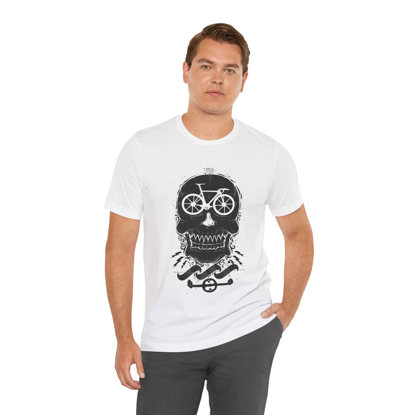 Bicycle Love T-shirt, Skull T-shirt, Shirt with Skull, Skull Head T-shirt, T-shirt with Bicycle, Horror Shirt, Humor T-Shirt