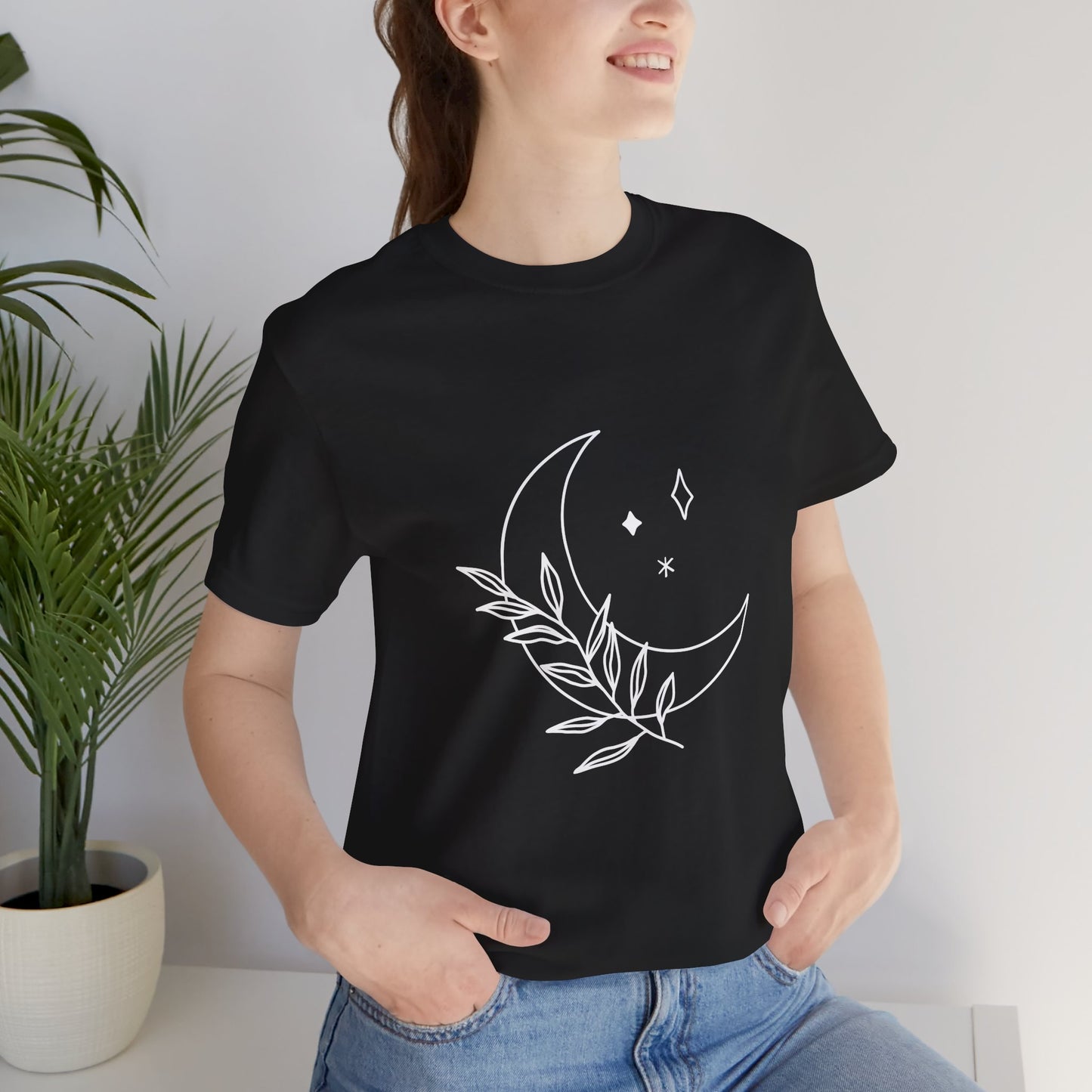 Moon Branch T-shirt, Mystical Shirt, Mystic Tee, Boho T-shirt, Bohemian T-shirt, Moon and Stars T-Shirt, Gift for Her