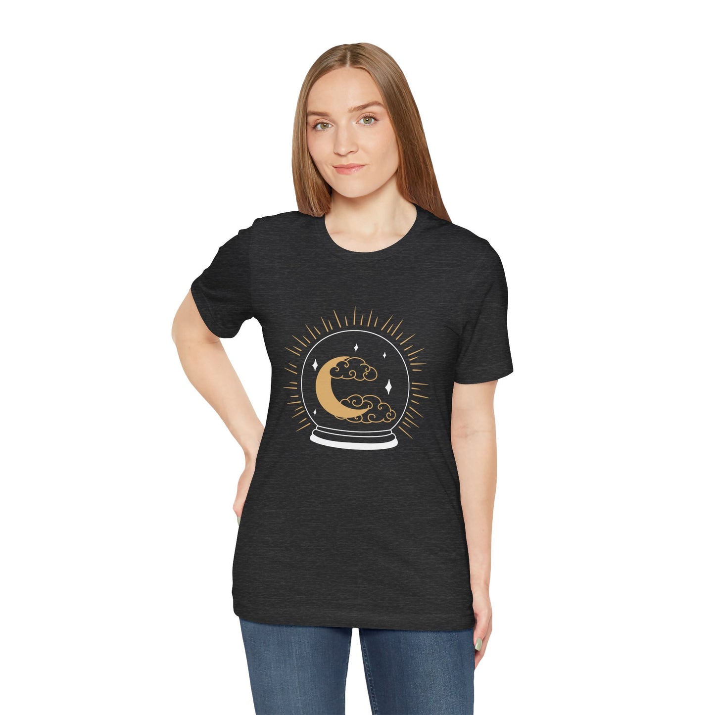 Celestial Crystal Ball T-shirt, Boho T-shirt, Inspirational T-shirt, Bohemian T-shirt, Moon and Stars T-Shirt, Gift Travel Shirt