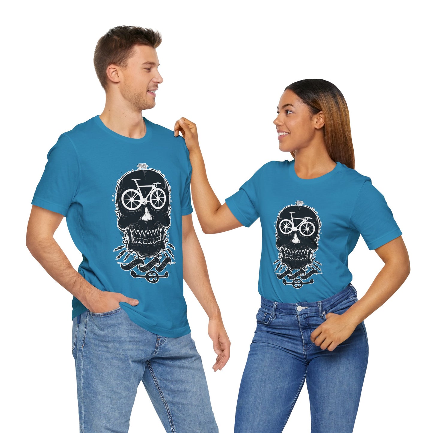 Bicycle Love T-shirt, Skull T-shirt, Shirt with Skull, Skull Head T-shirt, T-shirt with Bicycle, Horror Shirt, Humor T-Shirt