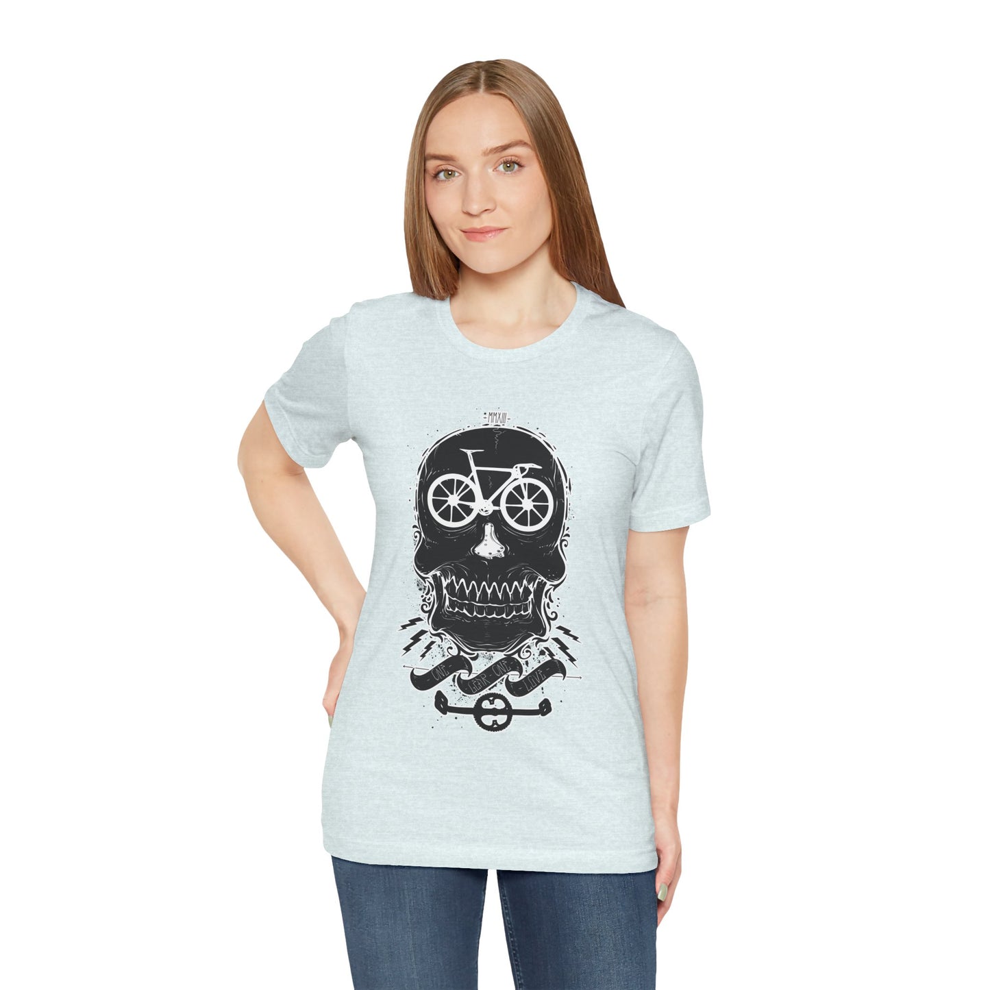 Bicycle Love T-shirt, Skull T-shirt, Shirt with Skull, Skull Head T-shirt, T-shirt with Bicycle, Horror Shirt, Humor T-Shirt