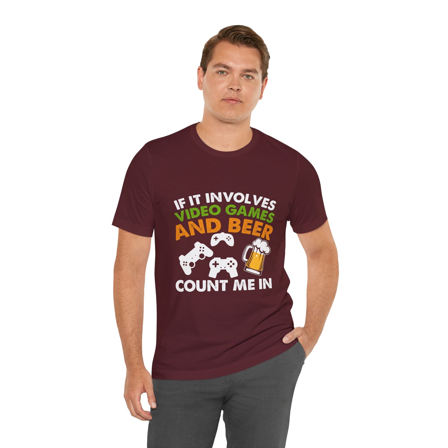 Video Games T-shirt, Gaming Shirt, Video Games and Beer Shirt, T-shirt for Gamers, Funny Gamer Shirts, Gift for Him, Funny Gaming Tee