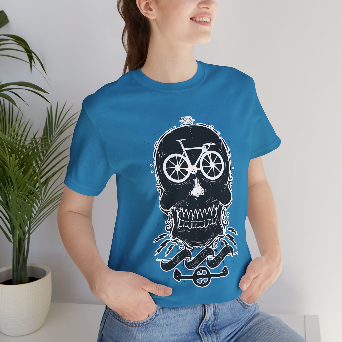 Bicycle Love T-shirt, Skull T-shirt, Shirt with Skull, Skull Head T-shirt, T-shirt with Bicycle, Horror Shirt, Humor T-Shirt