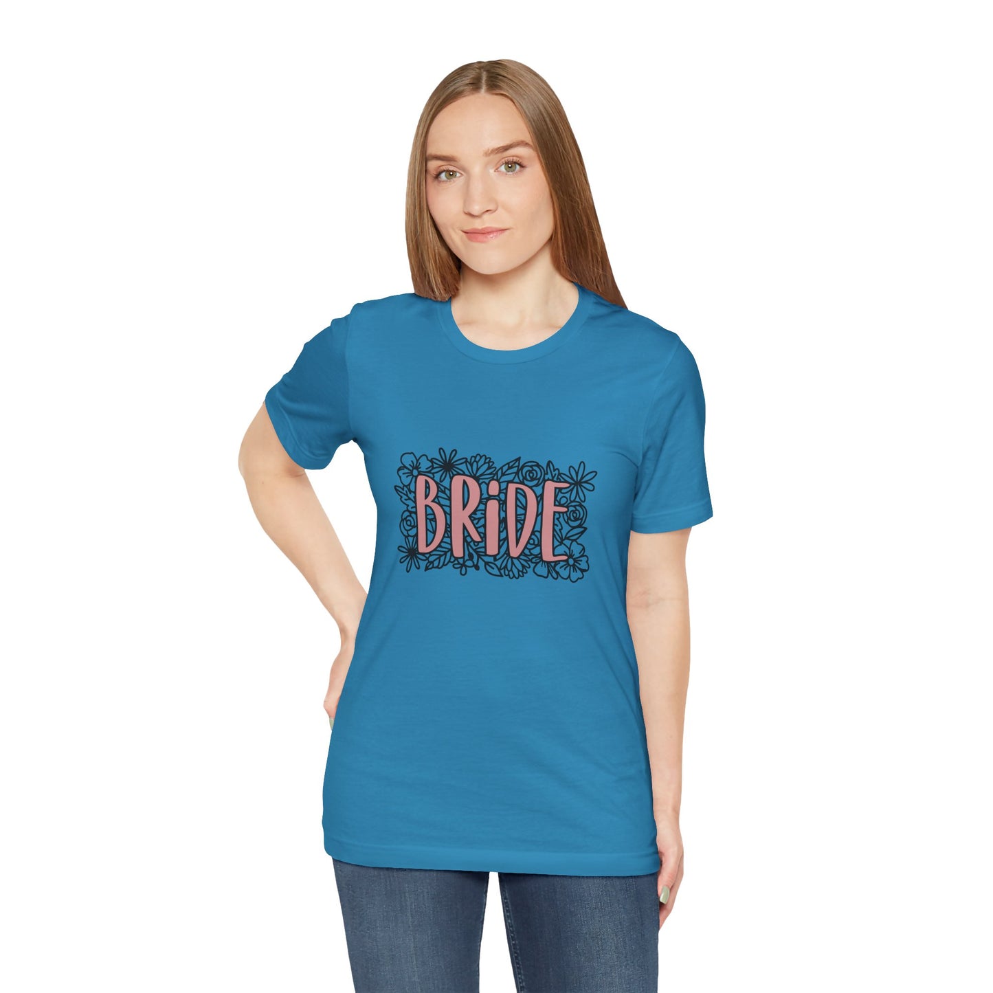 Floral Bride T-shirt, Wedding Shirt, Bride Tee, Bridal Shower, Flowers T-shirt, Gift Shirt for Bride, Bachelorette Party Shirt
