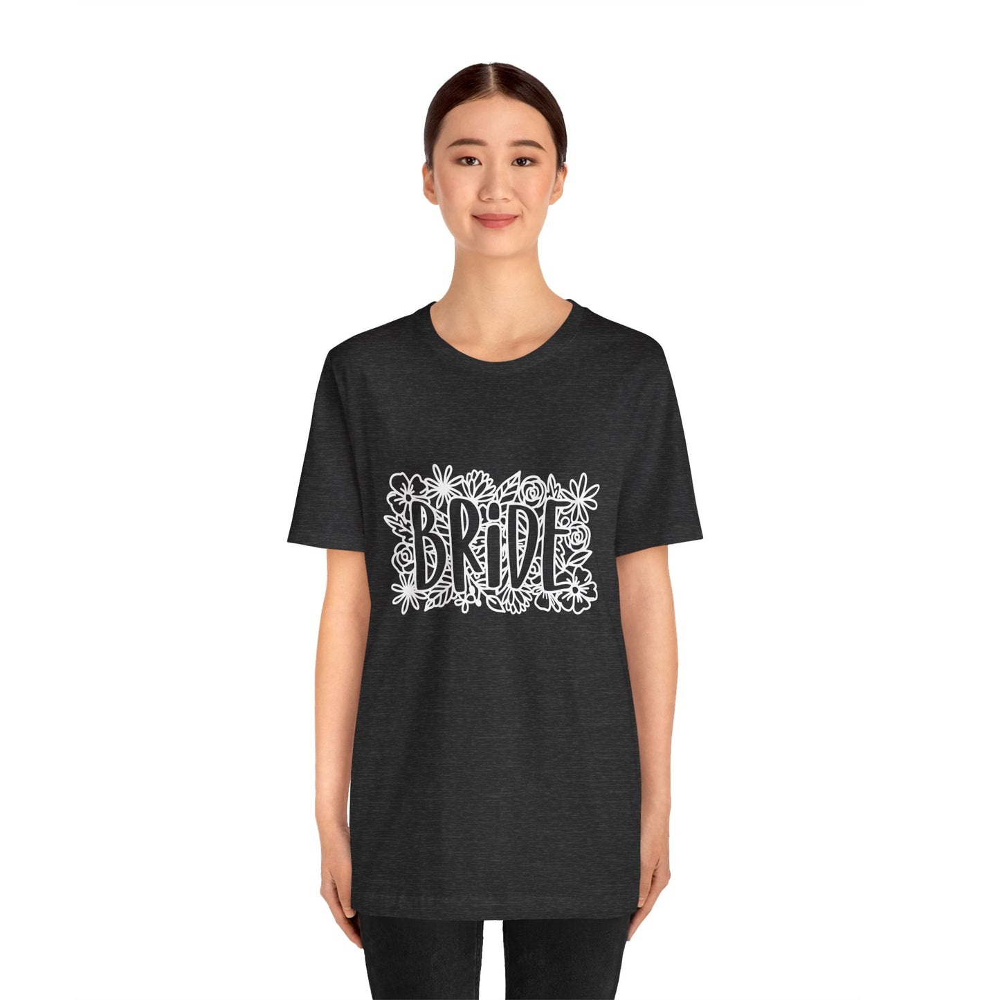 Floral Bride T-shirt, Bride Flowers Shirt, Wedding Shirt, Bride Tee, Bridal Shower Shirt, Gift Shirt for Bride, Bachelorette Party Shirt