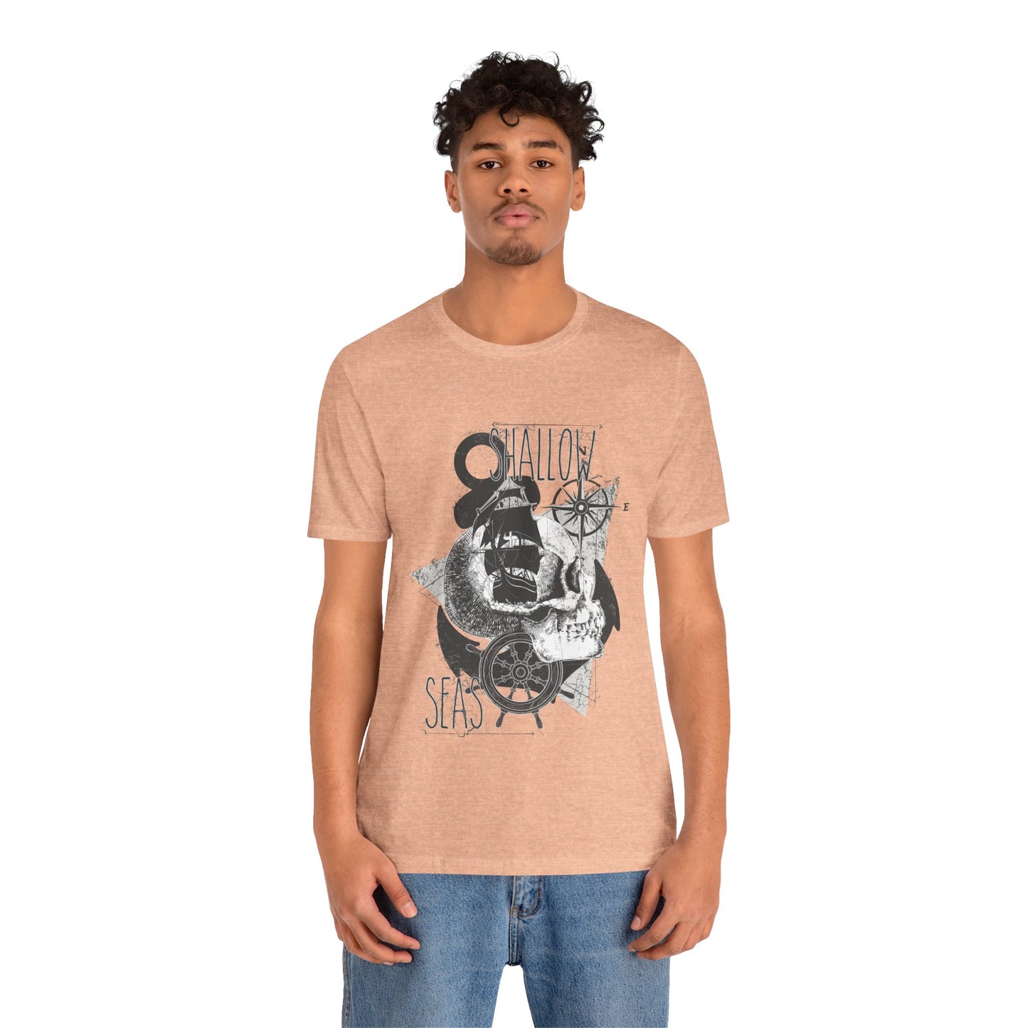 Shallow Seas T-shirt, Sea T-shirt, Nautical Shirt, Skull Shirt, T-shirt with Compass, Sea Shirt, Travel T-Shirt, Outdoors Shirt