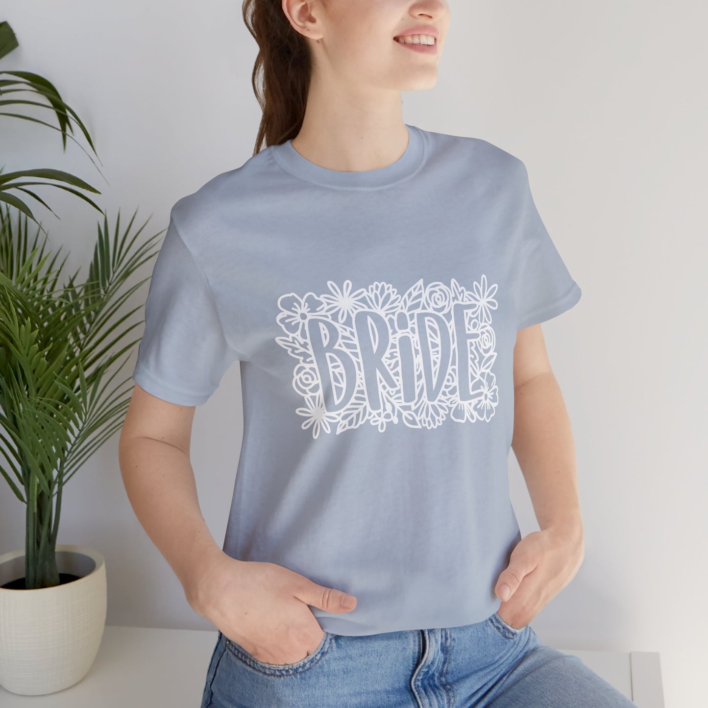 Floral Bride T-shirt, Bride Flowers Shirt, Wedding Shirt, Bride Tee, Bridal Shower Shirt, Gift Shirt for Bride, Bachelorette Party Shirt