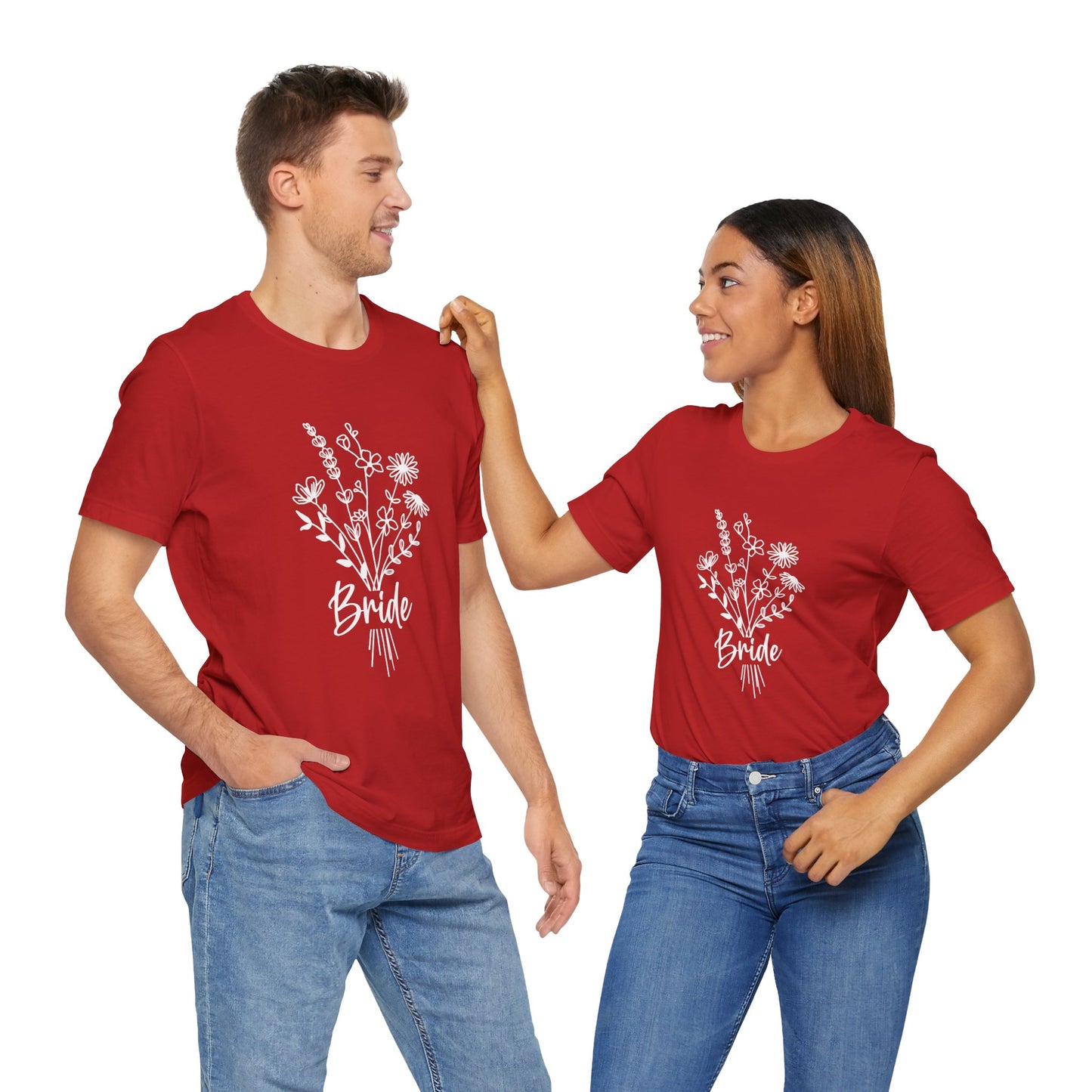 Bride T-shirt, Wedding Shirt, Wildflower Bouquet Floral Shirt, Bride Tee, Bachelorette Shirt, Gift Shirt for Bride, Bridal Shower Shirt