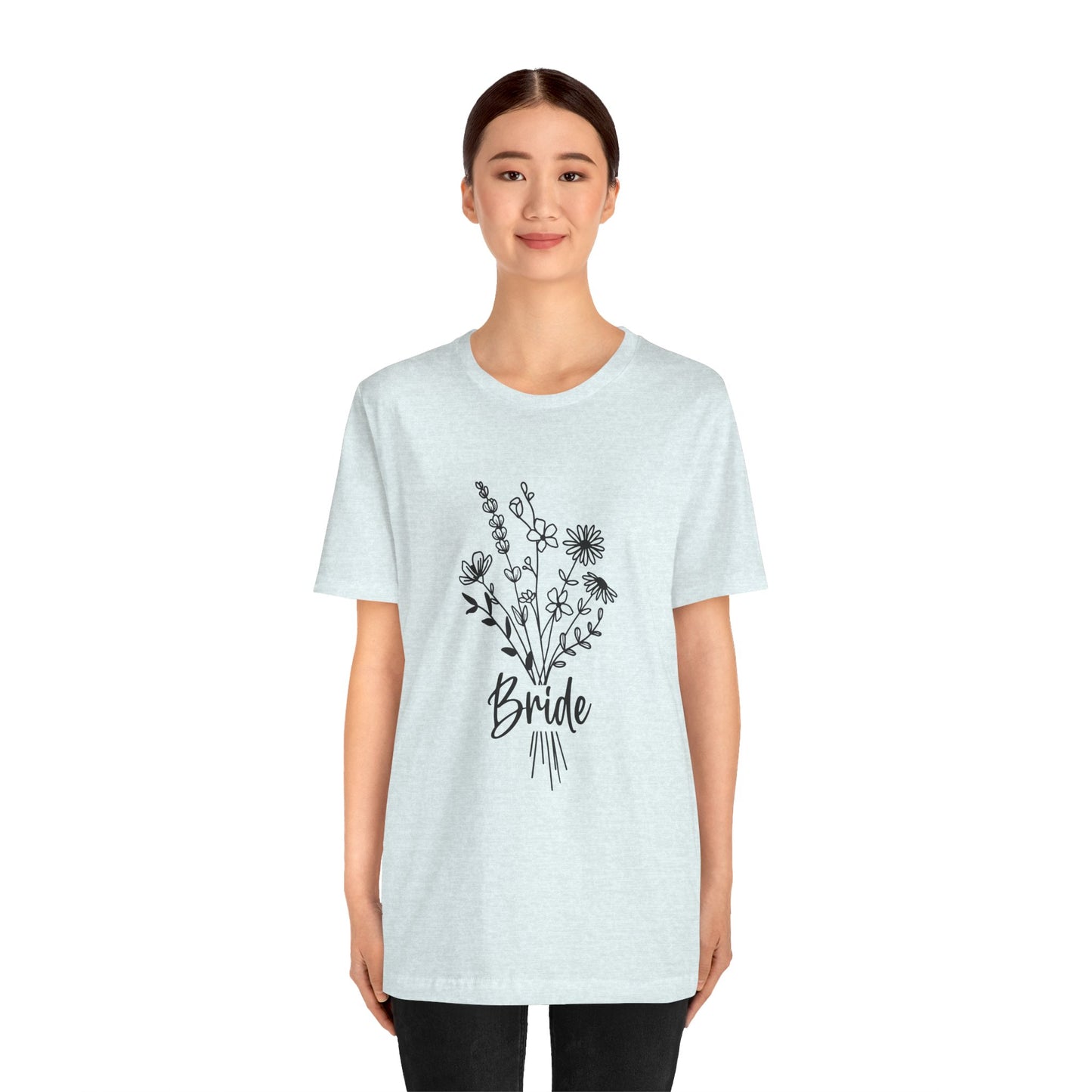 Bride T-shirt, Wedding Shirt, Wildflower Bouquet Floral Shirt, Bride Tee, Bachelorette Shirt, Gift Shirt for Bride, Bridal Shower Shirt
