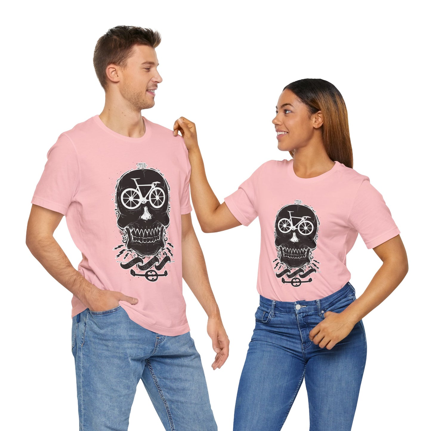 Bicycle Love T-shirt, Skull T-shirt, Shirt with Skull, Skull Head T-shirt, T-shirt with Bicycle, Horror Shirt, Humor T-Shirt