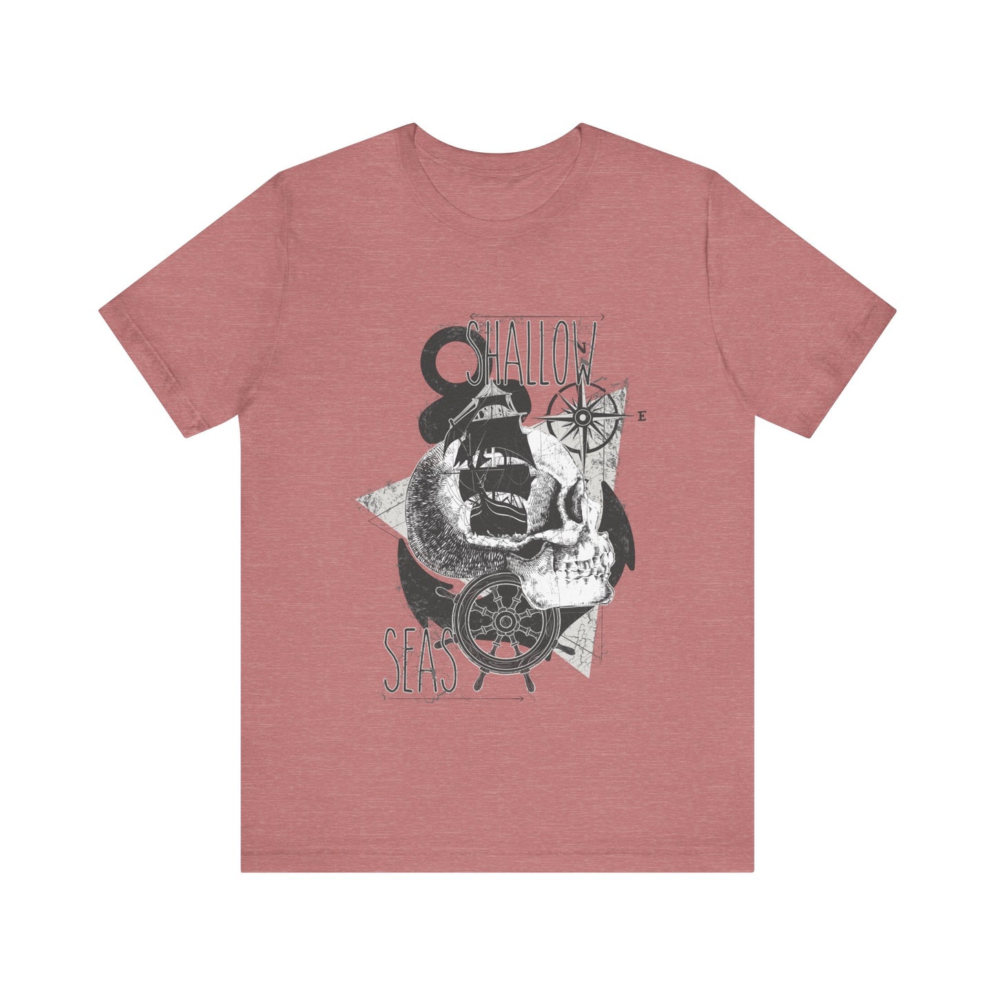 Shallow Seas T-shirt, Sea T-shirt, Nautical Shirt, Skull Shirt, T-shirt with Compass, Sea Shirt, Travel T-Shirt, Outdoors Shirt