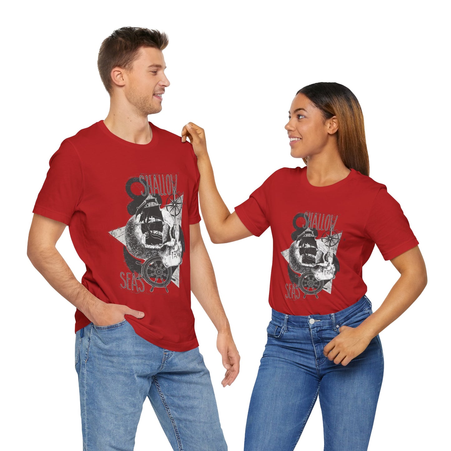 Shallow Seas T-shirt, Sea T-shirt, Nautical Shirt, Skull Shirt, T-shirt with Compass, Sea Shirt, Travel T-Shirt, Outdoors Shirt