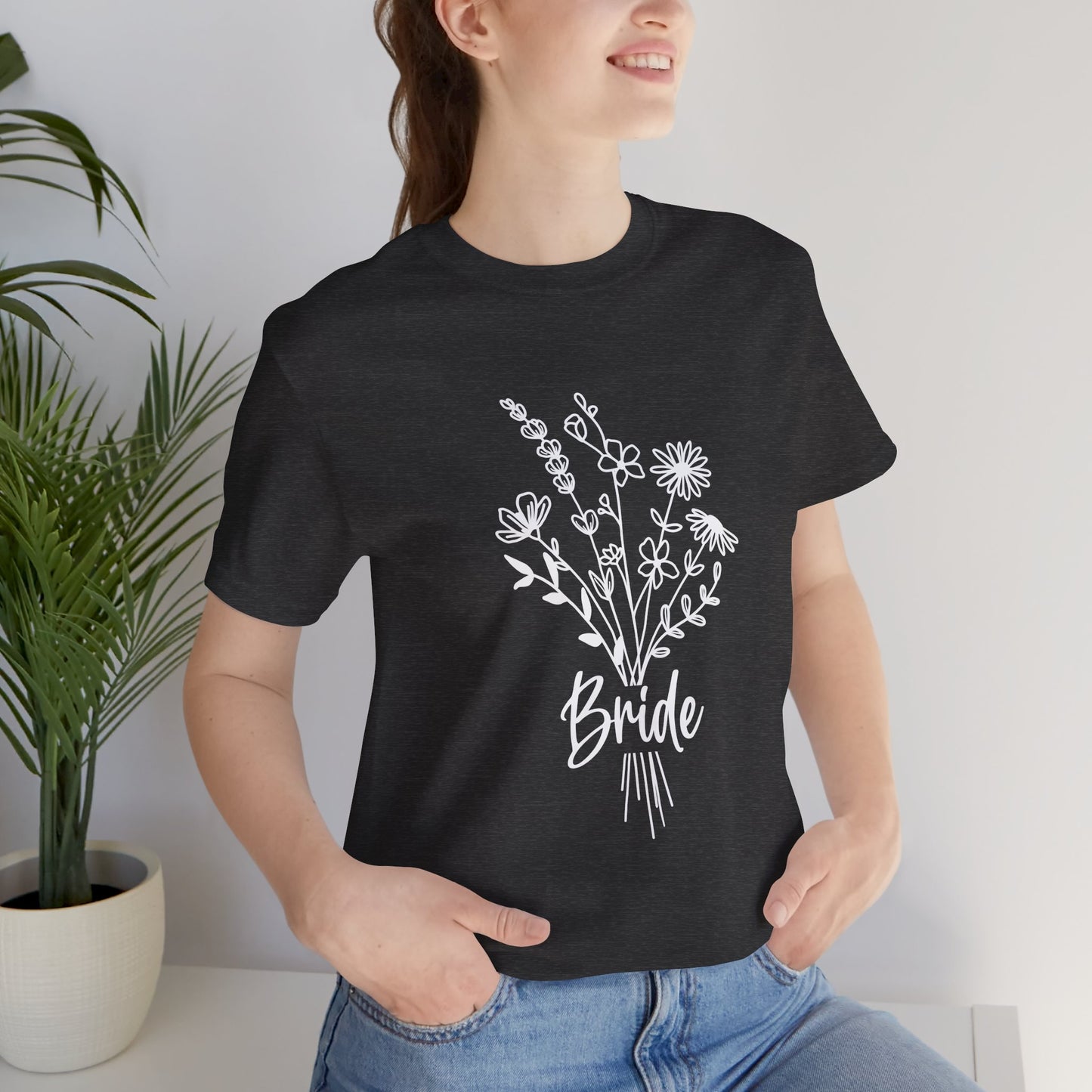 Bride T-shirt, Wedding Shirt, Wildflower Bouquet Floral Shirt, Bride Tee, Bachelorette Shirt, Gift Shirt for Bride, Bridal Shower Shirt