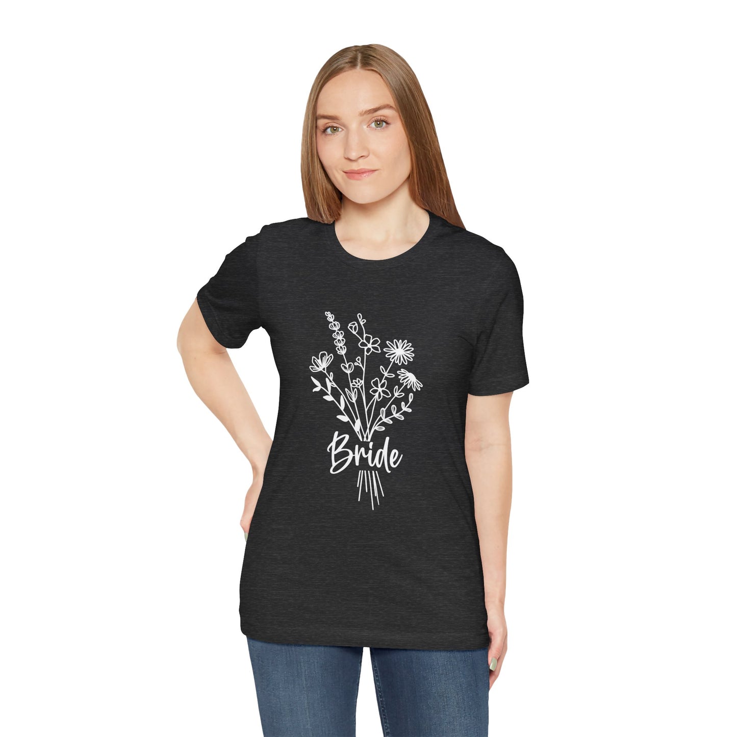 Bride T-shirt, Wedding Shirt, Wildflower Bouquet Floral Shirt, Bride Tee, Bachelorette Shirt, Gift Shirt for Bride, Bridal Shower Shirt