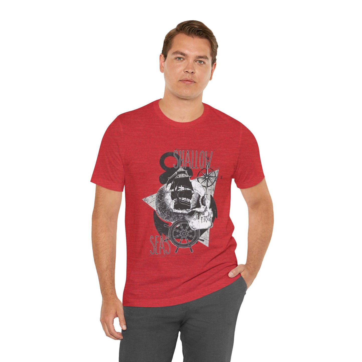 Shallow Seas T-shirt, Sea T-shirt, Nautical Shirt, Skull Shirt, T-shirt with Compass, Sea Shirt, Travel T-Shirt, Outdoors Shirt