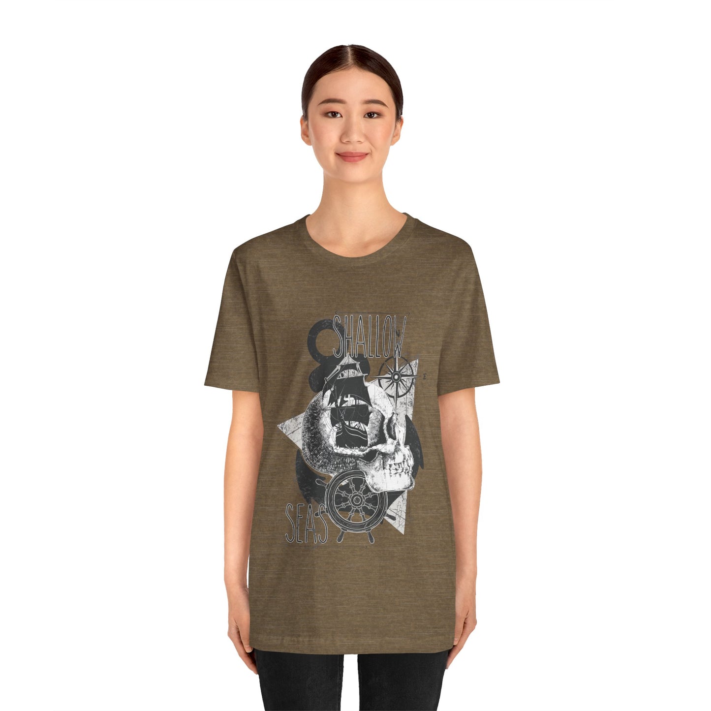 Shallow Seas T-shirt, Sea T-shirt, Nautical Shirt, Skull Shirt, T-shirt with Compass, Sea Shirt, Travel T-Shirt, Outdoors Shirt