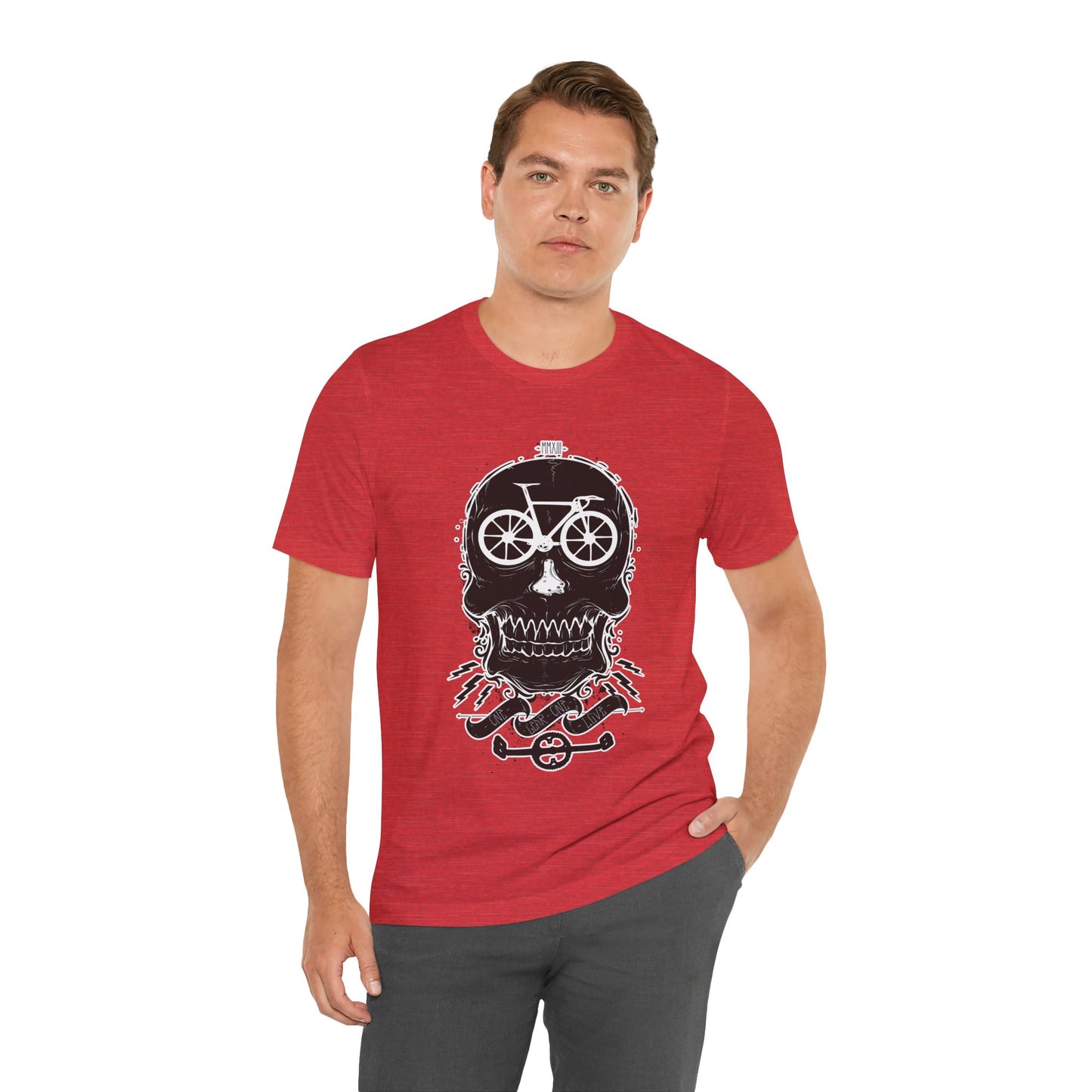 Bicycle Love T-shirt, Skull T-shirt, Shirt with Skull, Skull Head T-shirt, T-shirt with Bicycle, Horror Shirt, Humor T-Shirt