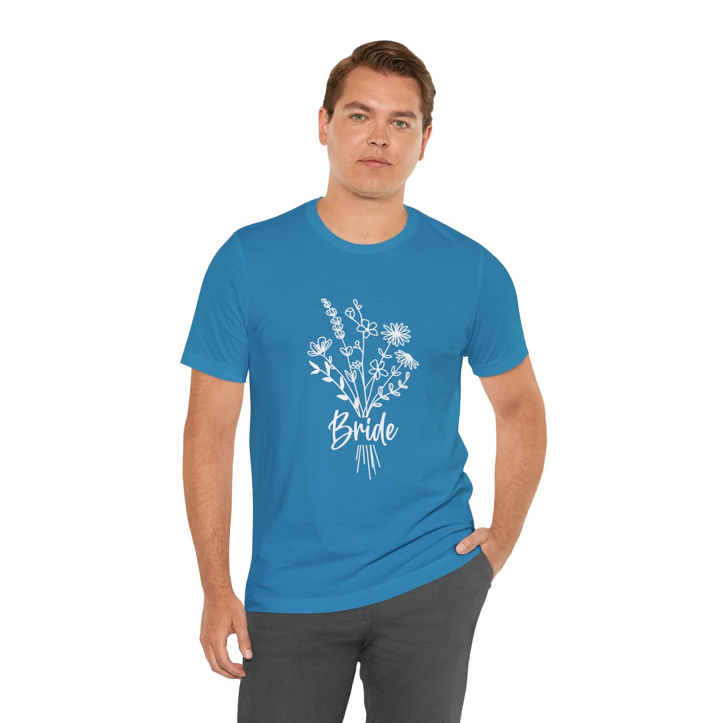 Bride T-shirt, Wedding Shirt, Wildflower Bouquet Floral Shirt, Bride Tee, Bachelorette Shirt, Gift Shirt for Bride, Bridal Shower Shirt