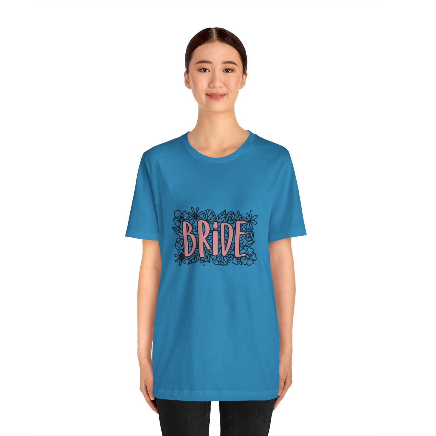 Floral Bride T-shirt, Wedding Shirt, Bride Tee, Bridal Shower, Flowers T-shirt, Gift Shirt for Bride, Bachelorette Party Shirt