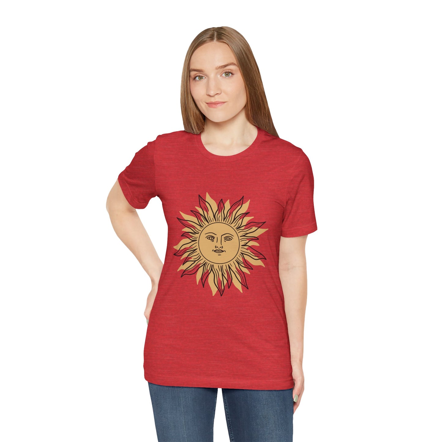 Sun Face T-shirt, Mystical Shirt, Boho T-shirt, Solar T-shirt, Moon and Stars T-Shirt, Bohemian T-shirt, Astrologic Shirt, Gift for Her