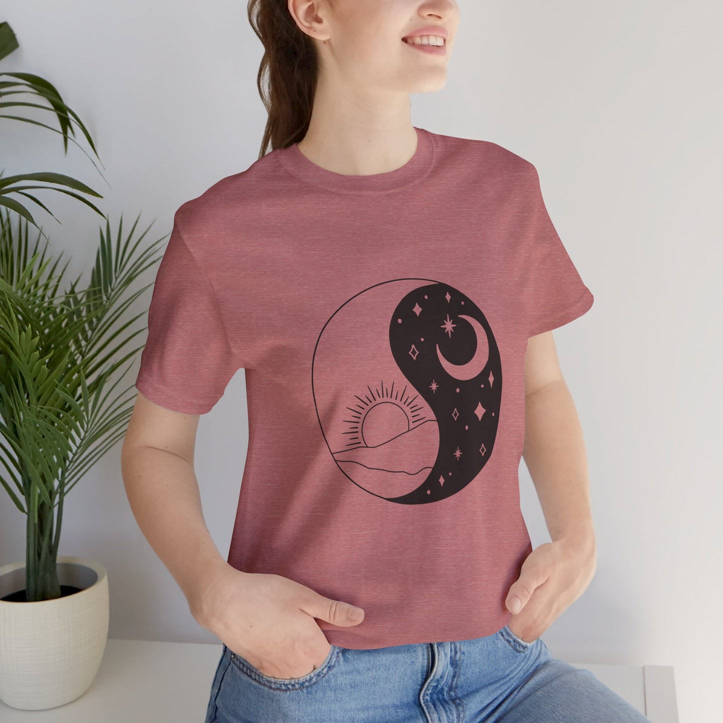 Ying Yang T-shirt, Sun and Moon Shirt, Mystical Shirt, Boho T-shirt, Mystics Shirt, Bohemian T-shirt, Gift Shirt for Her