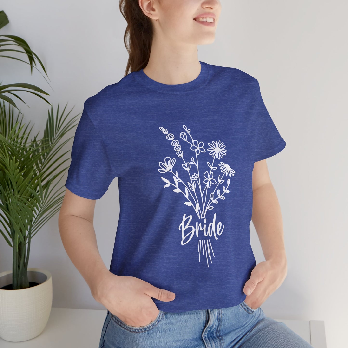 Bride T-shirt, Wedding Shirt, Wildflower Bouquet Floral Shirt, Bride Tee, Bachelorette Shirt, Gift Shirt for Bride, Bridal Shower Shirt
