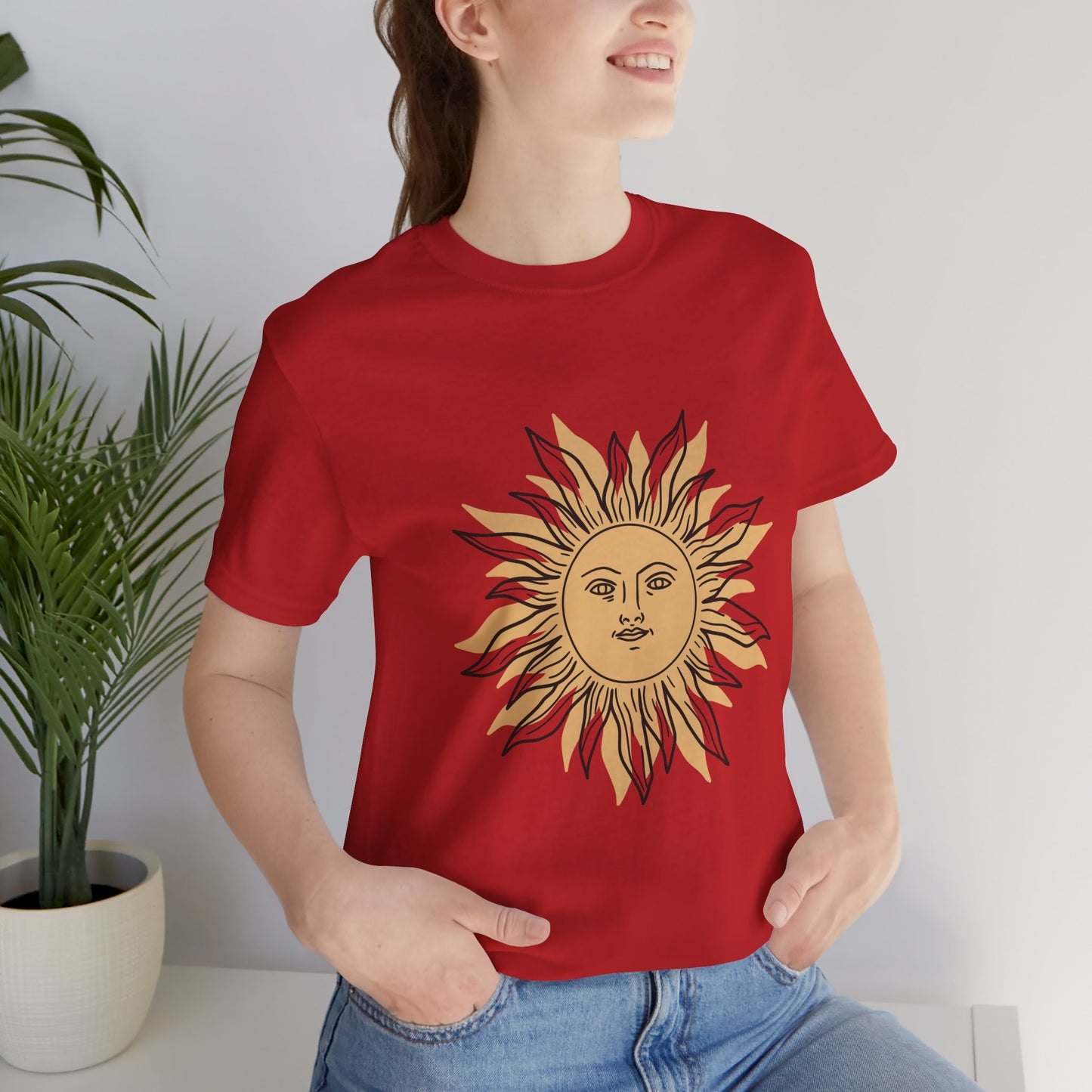 Sun Face T-shirt, Mystical Shirt, Boho T-shirt, Solar T-shirt, Moon and Stars T-Shirt, Bohemian T-shirt, Astrologic Shirt, Gift for Her