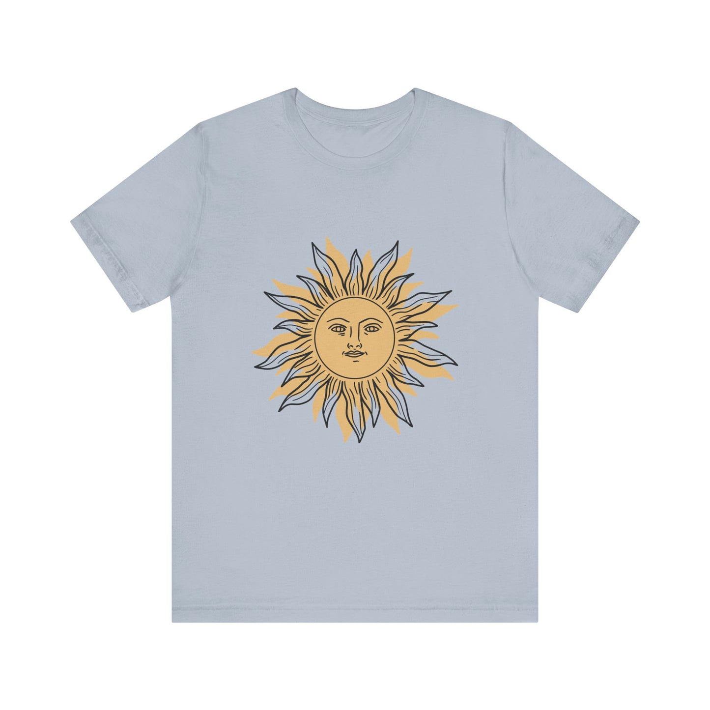 Sun Face T-shirt, Mystical Shirt, Boho T-shirt, Solar T-shirt, Moon and Stars T-Shirt, Bohemian T-shirt, Astrologic Shirt, Gift for Her