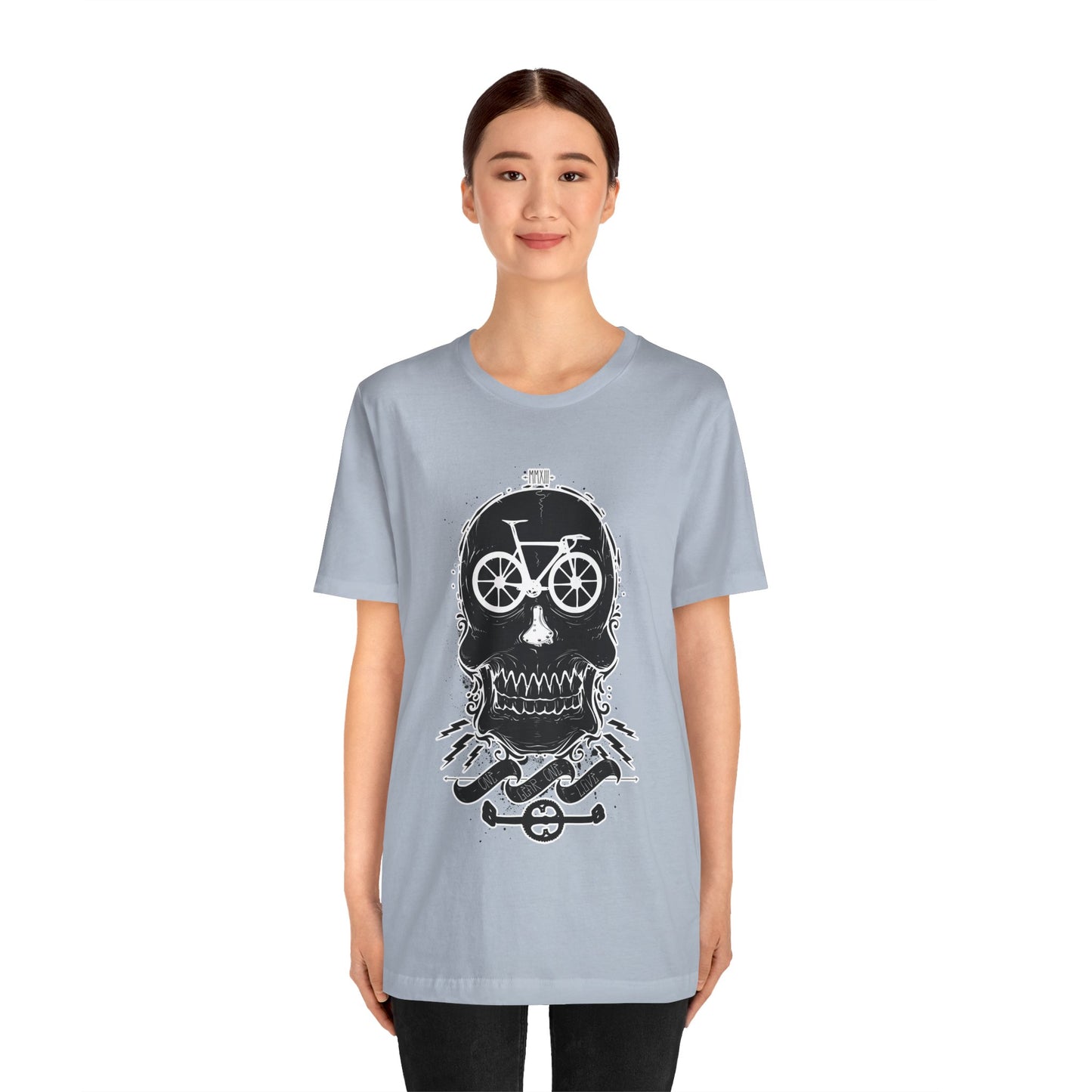 Bicycle Love T-shirt, Skull T-shirt, Shirt with Skull, Skull Head T-shirt, T-shirt with Bicycle, Horror Shirt, Humor T-Shirt