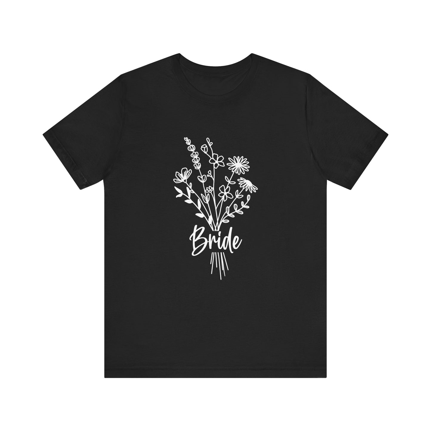 Bride T-shirt, Wedding Shirt, Wildflower Bouquet Floral Shirt, Bride Tee, Bachelorette Shirt, Gift Shirt for Bride, Bridal Shower Shirt