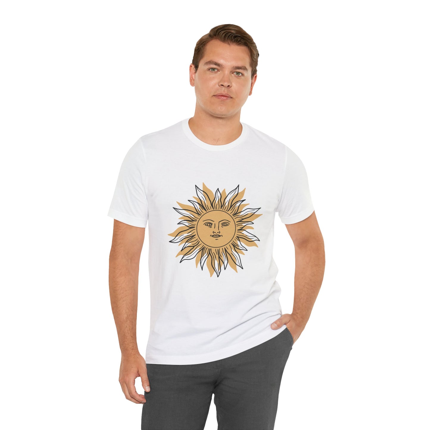 Sun Face T-shirt, Mystical Shirt, Boho T-shirt, Solar T-shirt, Moon and Stars T-Shirt, Bohemian T-shirt, Astrologic Shirt, Gift for Her