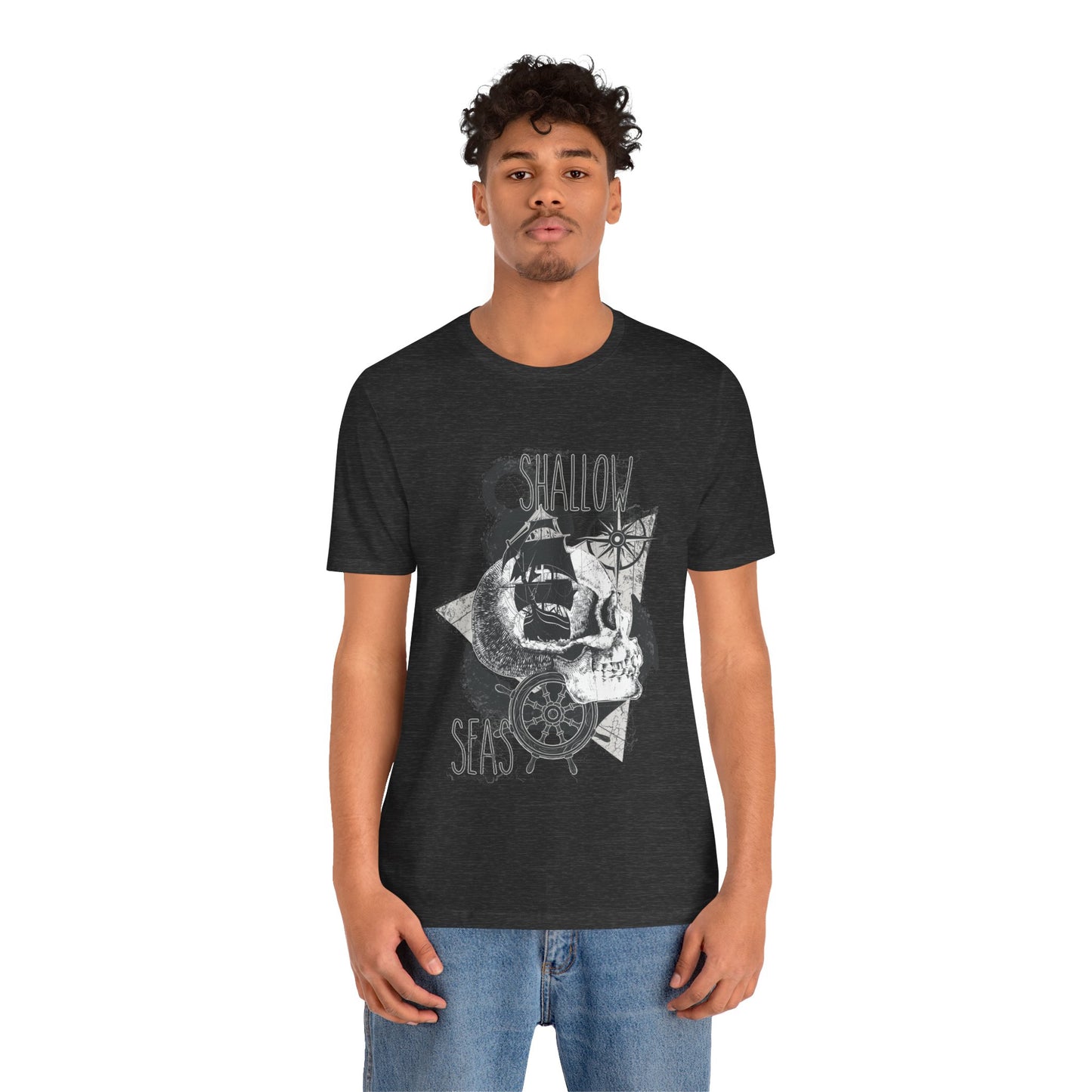 Shallow Seas T-shirt, Sea T-shirt, Nautical Shirt, Skull Shirt, T-shirt with Compass, Sea Shirt, Travel T-Shirt, Outdoors Shirt