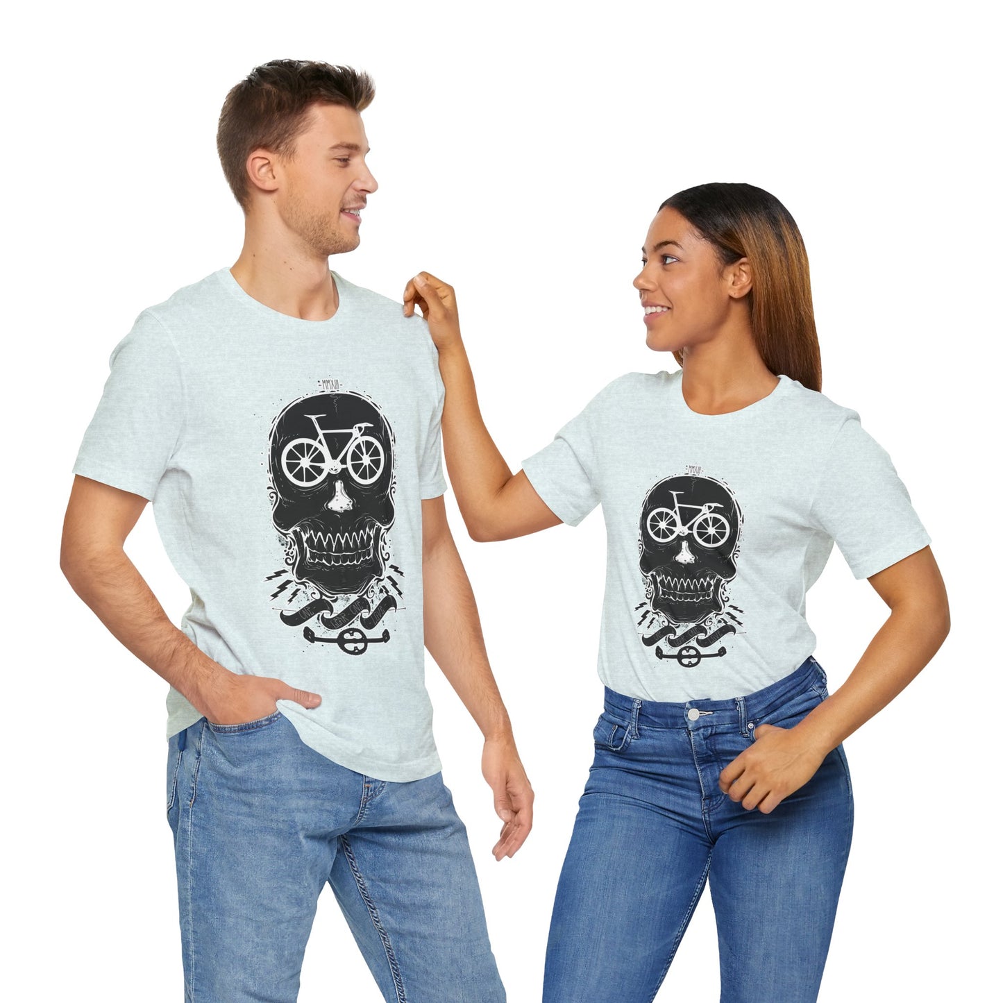 Bicycle Love T-shirt, Skull T-shirt, Shirt with Skull, Skull Head T-shirt, T-shirt with Bicycle, Horror Shirt, Humor T-Shirt