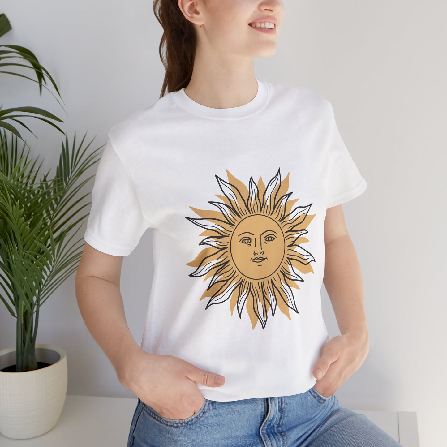 Sun Face T-shirt, Mystical Shirt, Boho T-shirt, Solar T-shirt, Moon and Stars T-Shirt, Bohemian T-shirt, Astrologic Shirt, Gift for Her