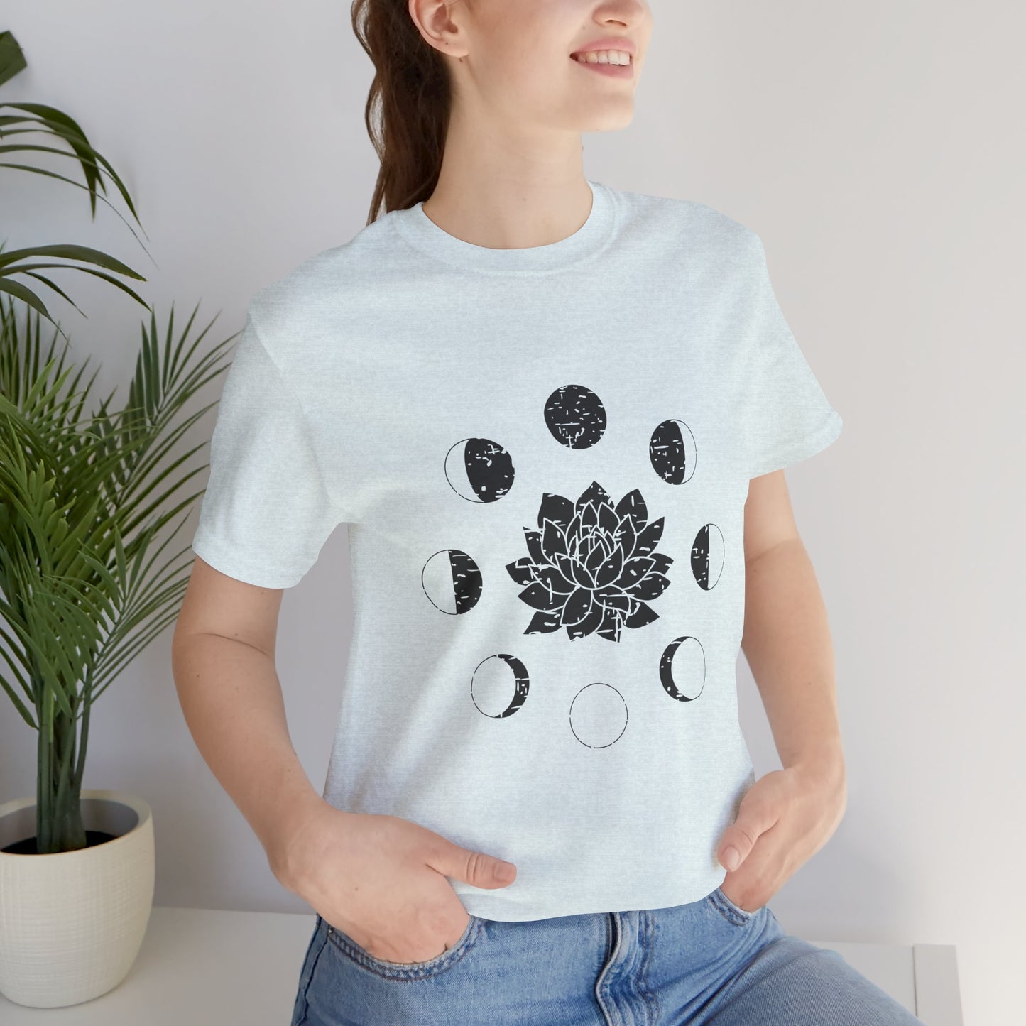 Lotus Moon Phase T-shirt, Boho T-shirt, Grunge Shirt, Inspirational T-shirt, Bohemian T-shirt, Moon and Stars T-Shirt, Gift for Her