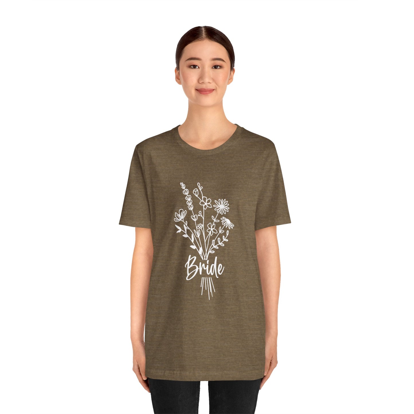 Bride T-shirt, Wedding Shirt, Wildflower Bouquet Floral Shirt, Bride Tee, Bachelorette Shirt, Gift Shirt for Bride, Bridal Shower Shirt