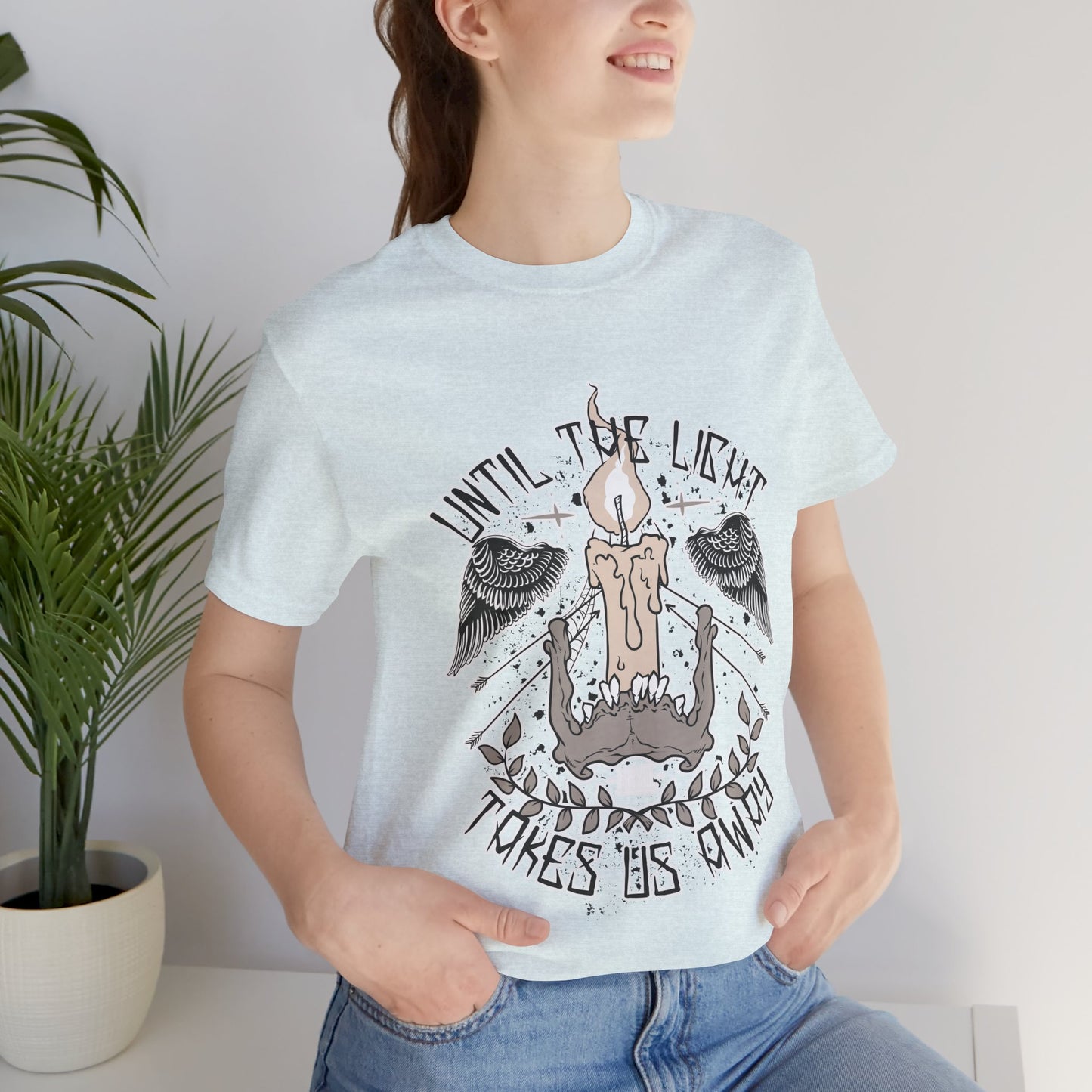 Until the Light Takes us Away T-shirt, Inspirational T-shirt, Skull Shirt, Heavy Metal Rock Shirt, Wings T-Shirt, Rockers T-shirt
