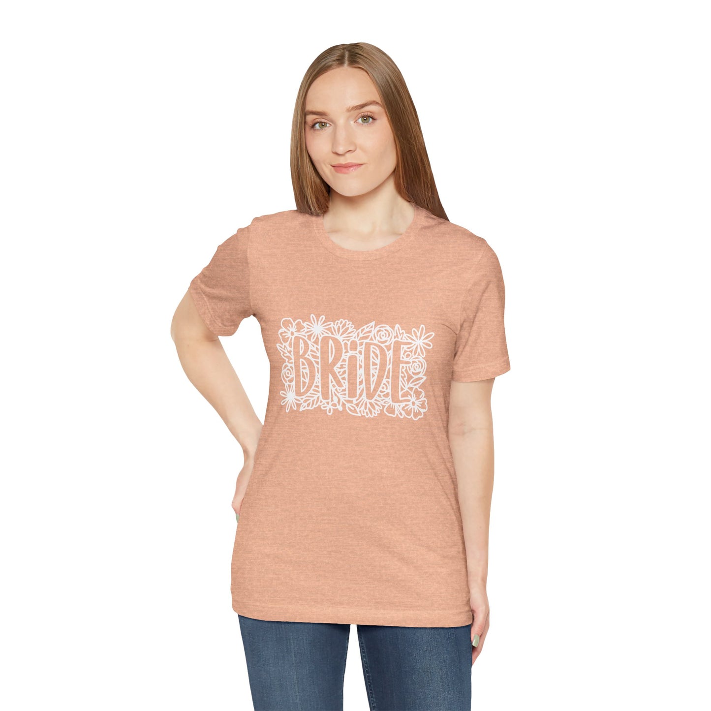 Floral Bride T-shirt, Bride Flowers Shirt, Wedding Shirt, Bride Tee, Bridal Shower Shirt, Gift Shirt for Bride, Bachelorette Party Shirt
