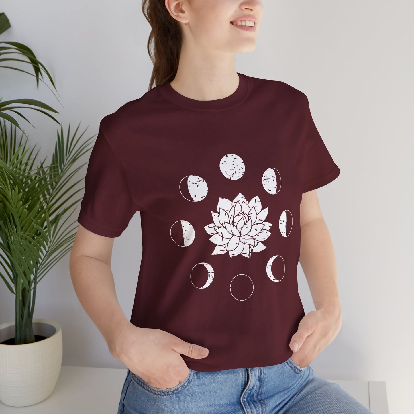 Lotus Moon Phase T-shirt, Boho T-shirt, Grunge Shirt, Inspirational T-shirt, Bohemian T-shirt, Moon and Stars T-Shirt, Gift for Her