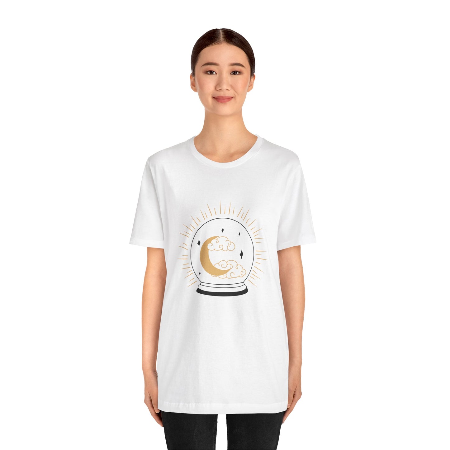 Celestial Crystal Ball T-shirt, Boho T-shirt, Inspirational T-shirt, Bohemian T-shirt, Moon and Stars T-Shirt, Gift Travel Shirt