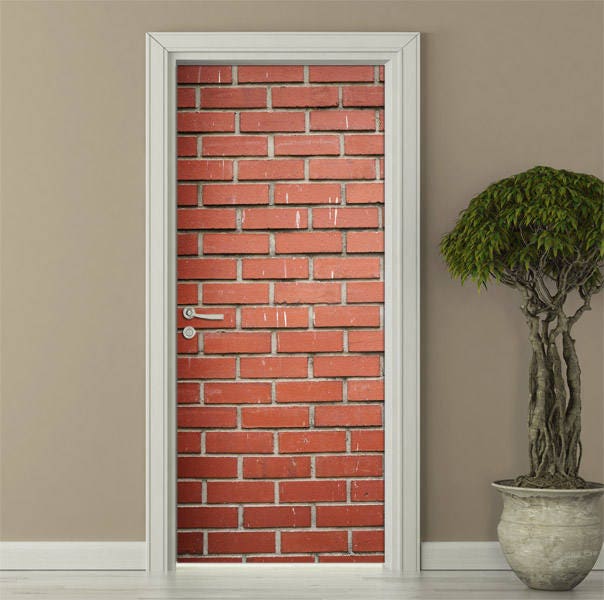 Red Bricks Wall Decal, Red Bricks Door Sticker, Bricks Wall Sticker, Bricks Door Decor, Bricks Door Mural, Bricks Door Wallpaper, Home Decor