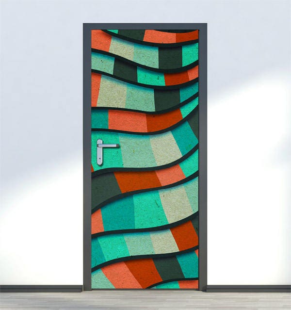Abstract Door Decal Mural, Abstract Wall Sticker, Surreal Door Decor, Abstract Art Wall Decal, Door Mural, Living Room Bedroom Home Decor