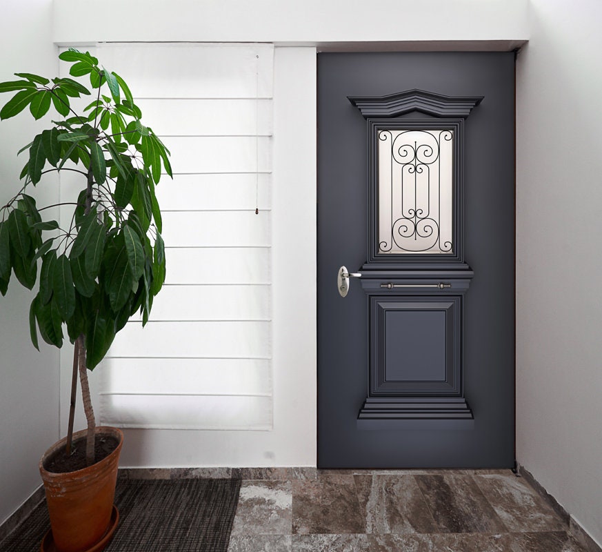 Door Mural, Greek Style Entrance Door Wallpaper, Entrance Door Sticker, Classic Door Covering, Greek Style Entrance Door Design