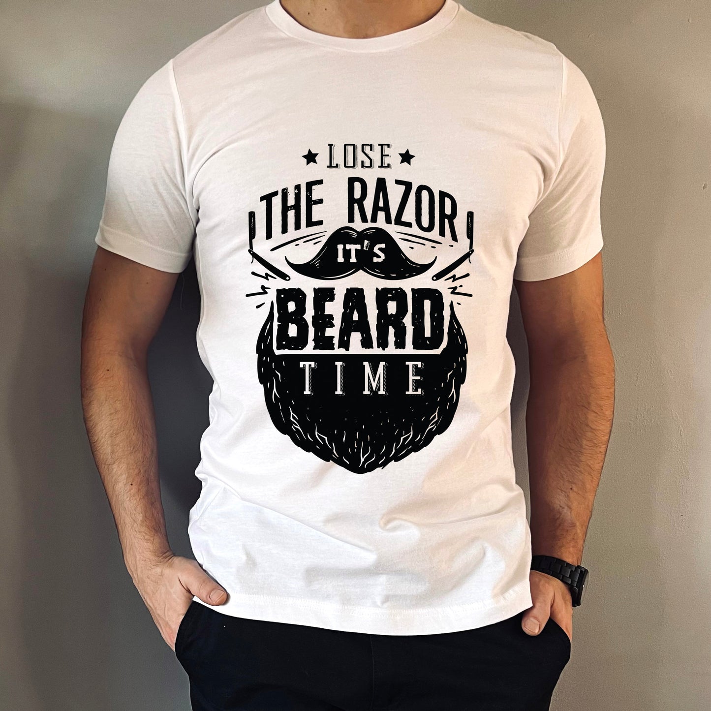 T-shirt « Lâchez le rasoir, c'est l'heure de la barbe », T-shirt « Beard Love », T-shirt « Homme barbe », T-shirt « Papa barbe », T-shirt « Cheveux », T-shirt « Amoureux de la barbe »