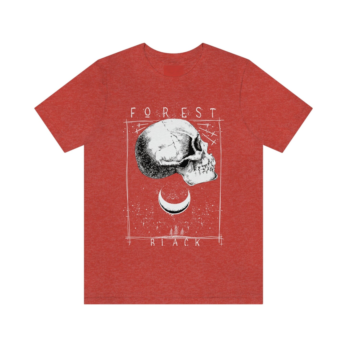 Skull T-shirt, Moon Forest Black T-shirt, Scary Forest Shirt, Horror T-Shirt, Motorcycle Shirt, Biker Shirt, Rockers T-shirt
