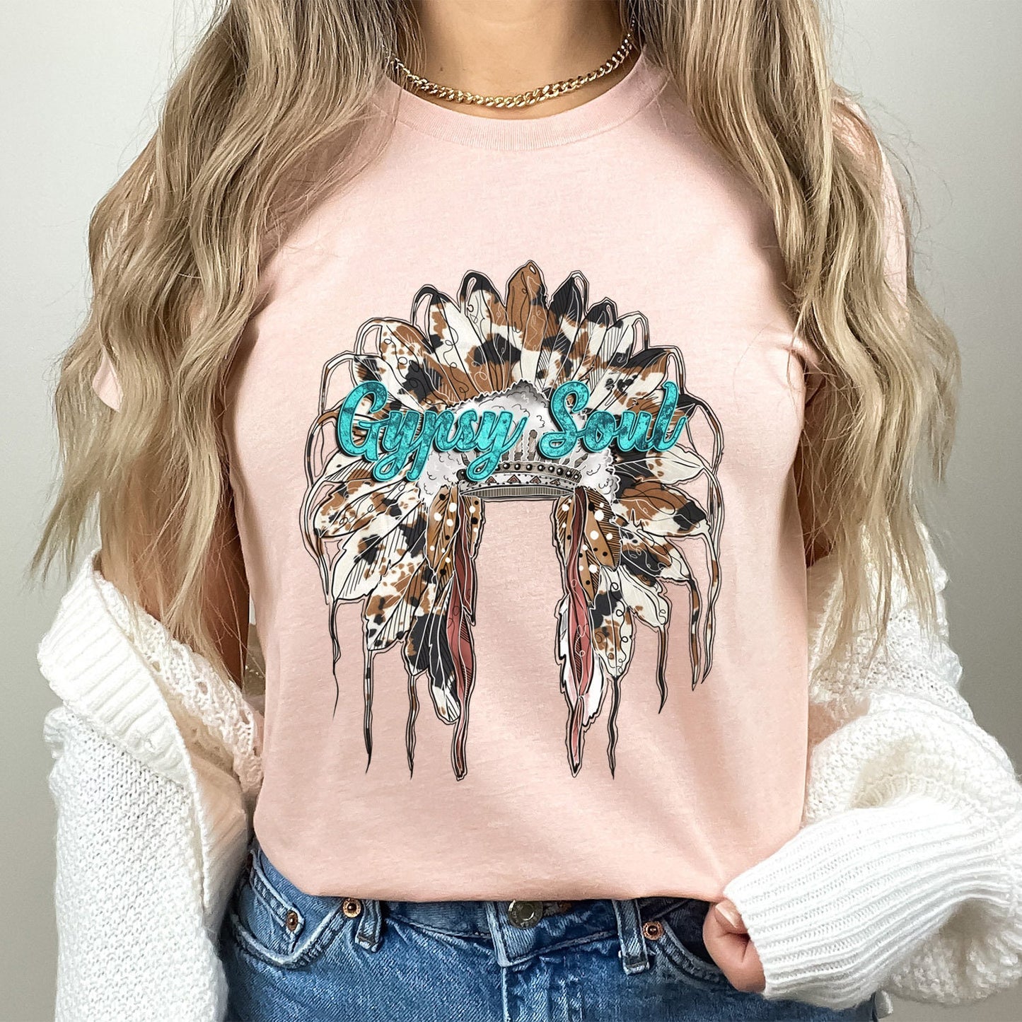 Gypsy Soul T-Shirt, Indianerhut Shirt, Indianerfedern Western Shirt, Southern Shirt, Cowgirl Shirt, Cowboy Shirt, Country Shirt, Geschenk Shirt