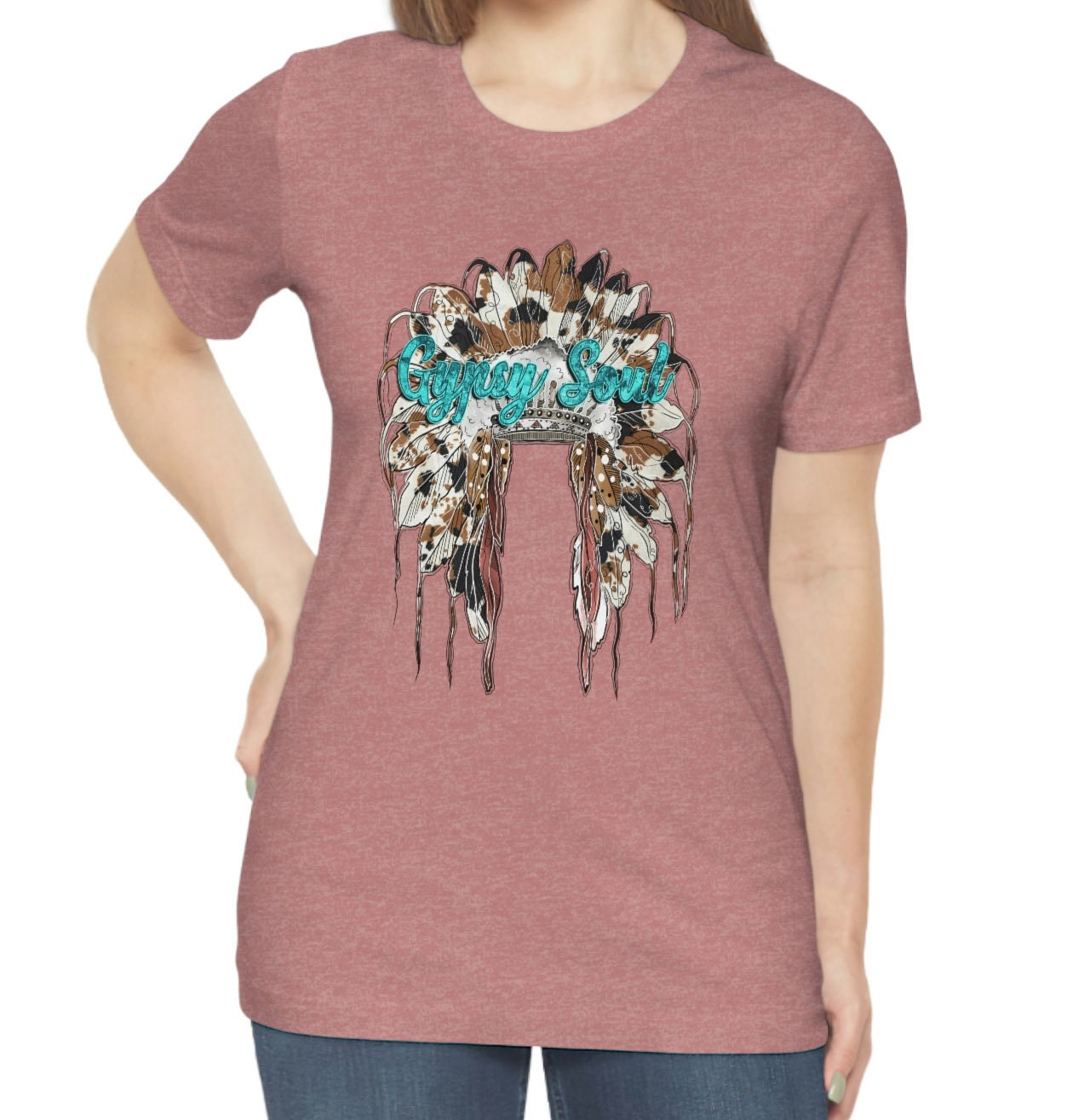 Gypsy Soul T-Shirt, Indianerhut Shirt, Indianerfedern Western Shirt, Southern Shirt, Cowgirl Shirt, Cowboy Shirt, Country Shirt, Geschenk Shirt