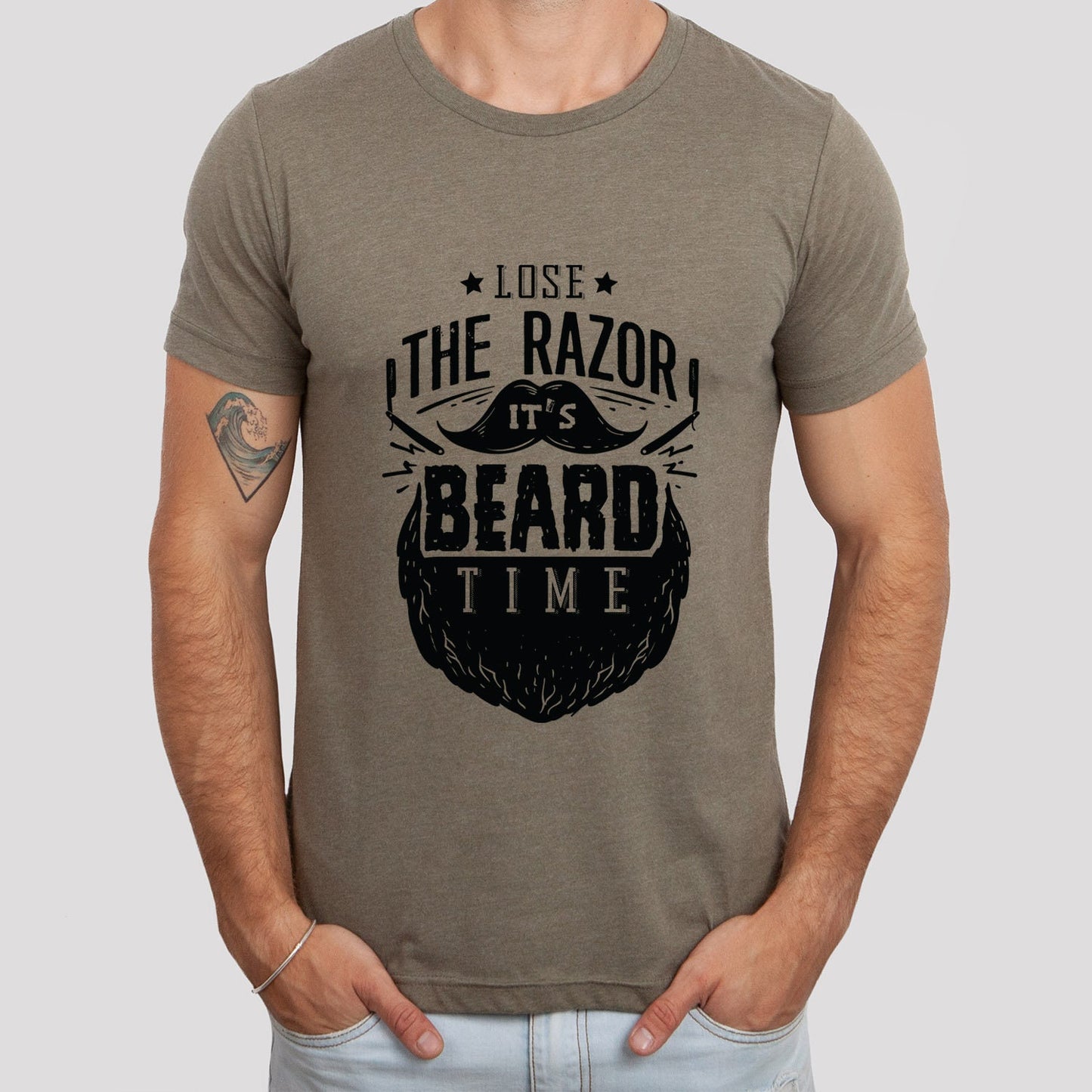 T-shirt « Lâchez le rasoir, c'est l'heure de la barbe », T-shirt « Beard Love », T-shirt « Homme barbe », T-shirt « Papa barbe », T-shirt « Cheveux », T-shirt « Amoureux de la barbe »